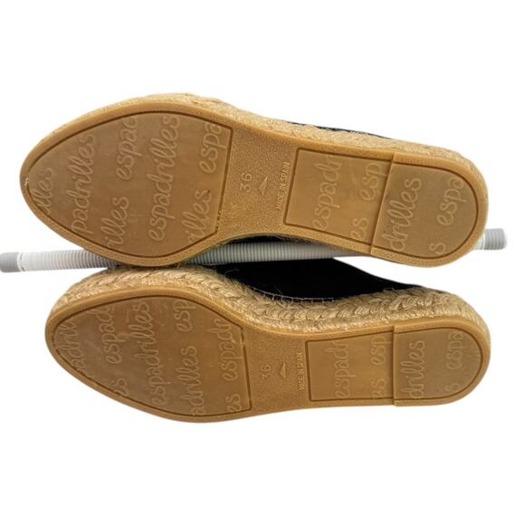 Eric Michaels Serena Espadrille Shoes Black Nubuck Sz US 5.5/6 EU 36 Leather EUC - Picture 9 of 10